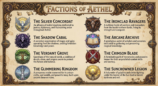 Aethel Factions reference (shields)